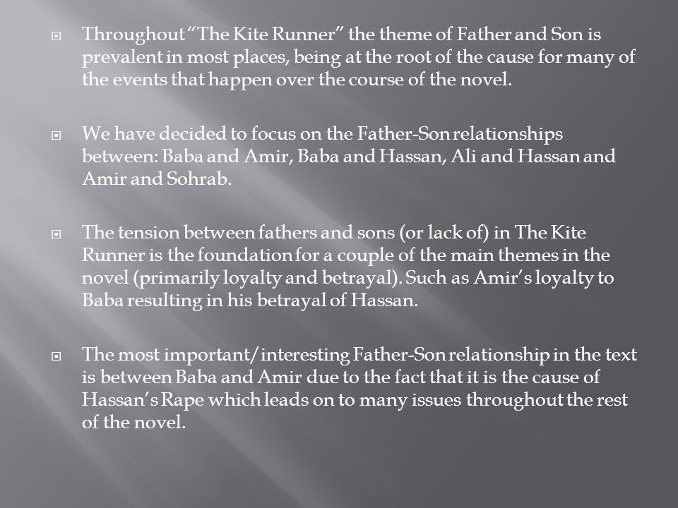 father and son relationship in the kite runner