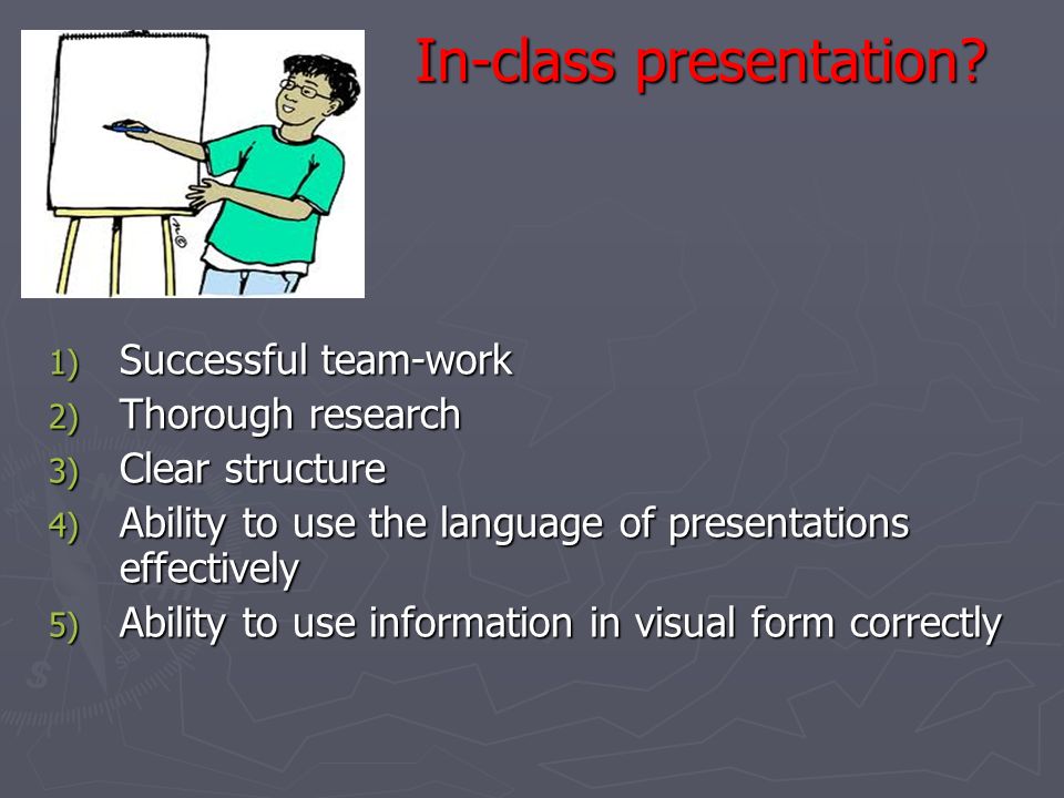 In-class presentation.