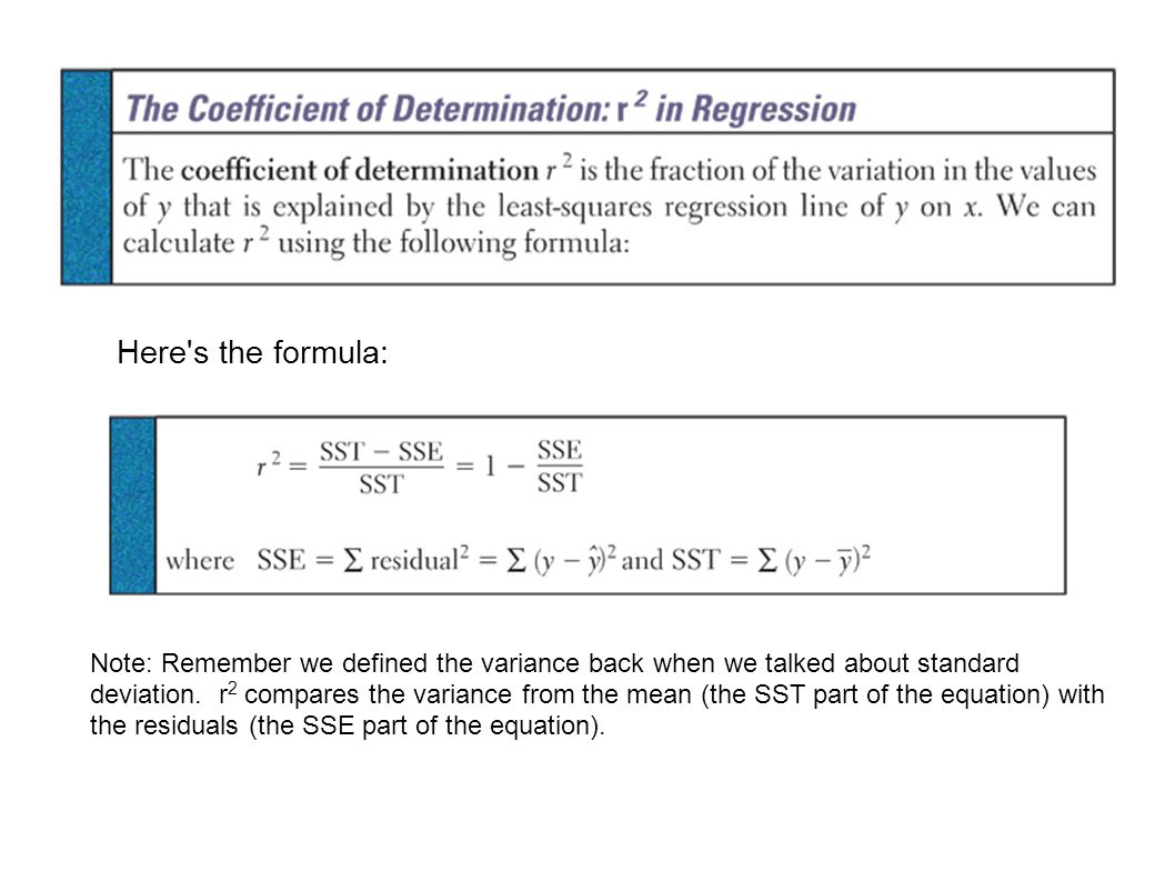 Note: Remember we defined the variance back when we talked about standard deviation.