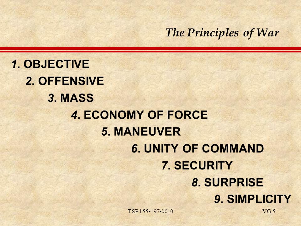 Tsp Vg 1 Apply The Principles Of War During Mission Planning Task Title Ppt Download