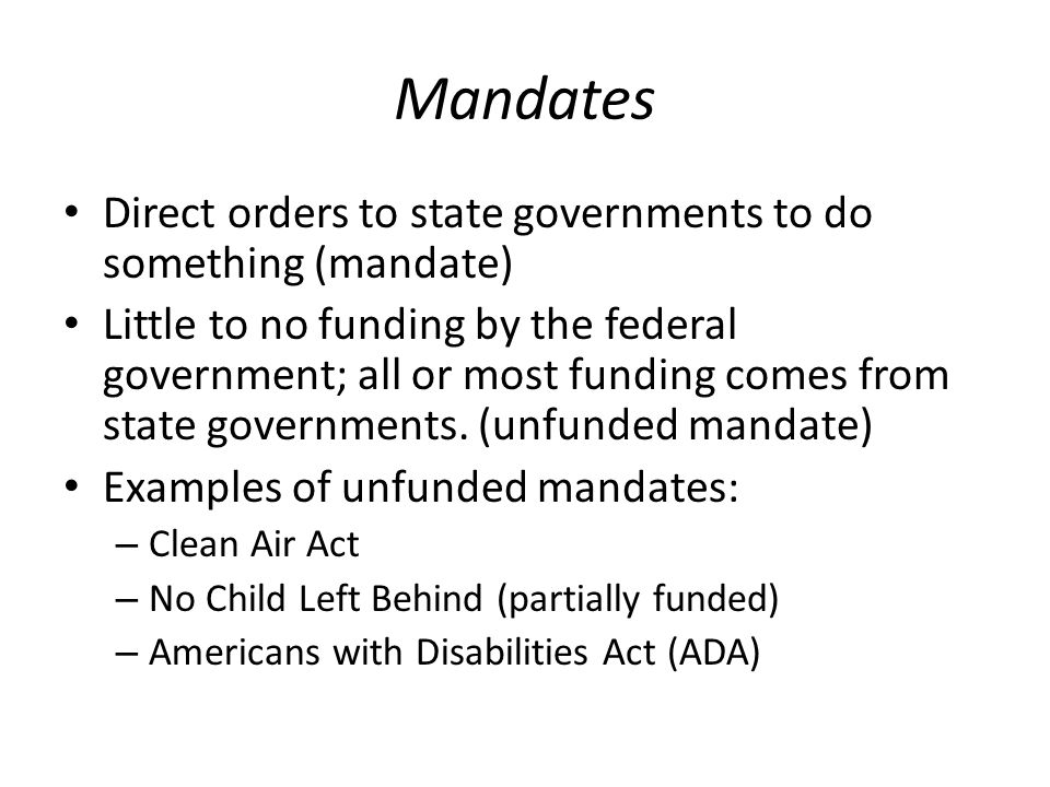 mandate examples