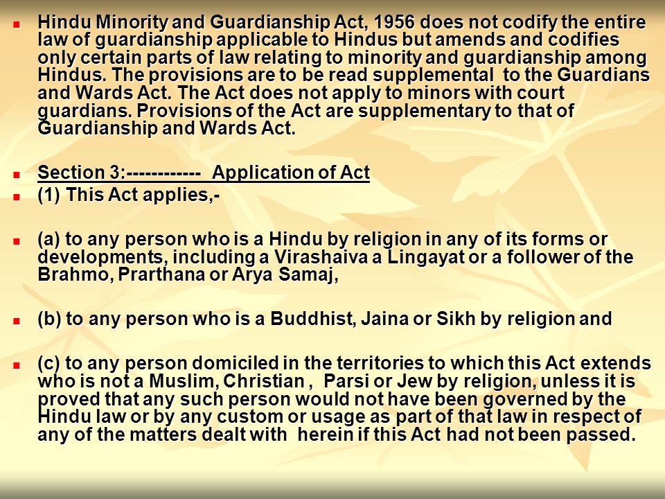 application of hindu law