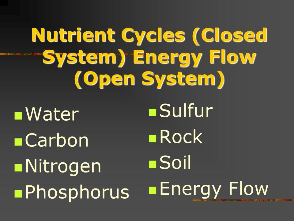Nutrient Cycling & Ecosystem Sustainability Natural ecosystems tend to balance Nutrients are recycled with reasonable efficiency Humans are accelerating rates of flow of mater Nutrient loss from soils Doubling of normal flow of nitrogen in the nitrogen cycle is a contributes to global warming, ozone depletion, air pollution, and loss of biodiversity Isolated ecosystems are being influenced by human activities