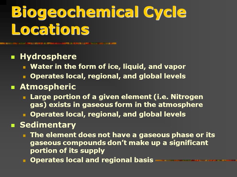 Nutrient Cycles (Closed System) Energy Flow (Open System) Water Carbon Nitrogen Phosphorus Sulfur Rock Soil Energy Flow