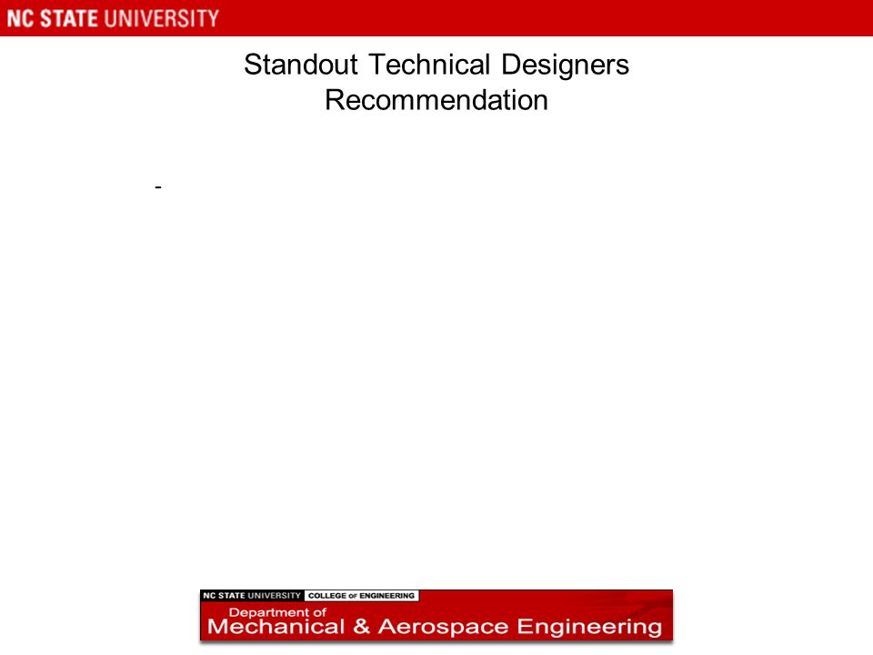 Standout Technical Designers Recommendation -