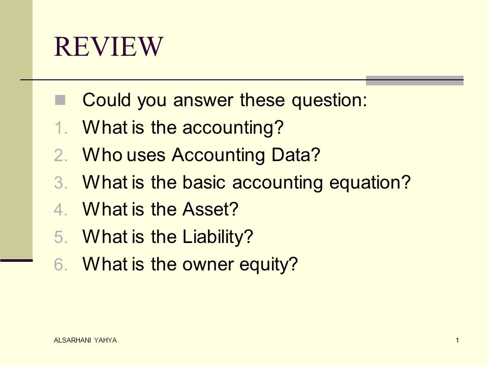 ALSARHANI YAHYA 1 REVIEW Could You Answer These Question 1