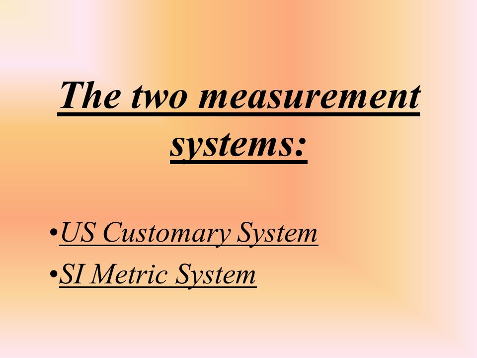 US Customary Measurement System - ppt download