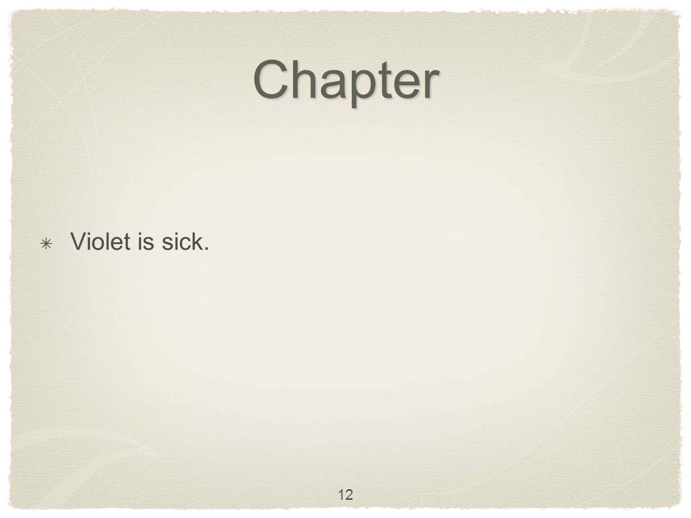 Chapter Violet is sick. 12