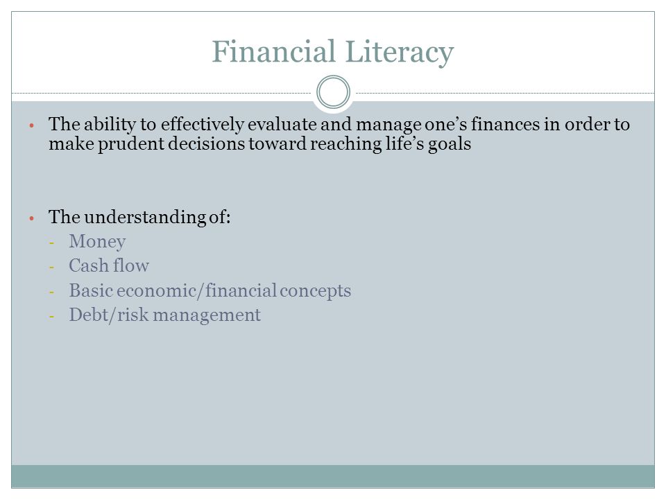 Financial Literacy Lifelong Learning Centre Wednesdays, October 3 To 24 ...