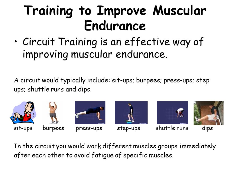 Muscular Endurance. Definition Muscular endurance is the ability of muscles  to work continuously without tiring for a long period of time. - ppt  download