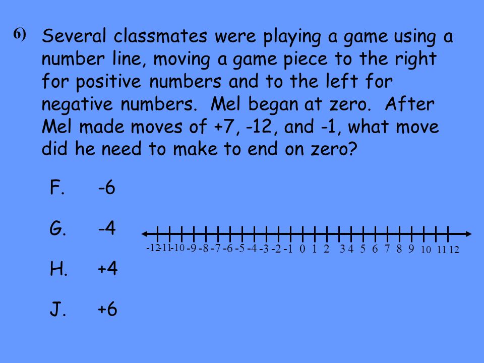 Several classmates were playing a game using a number line, moving a game piece to the right for positive numbers and to the left for negative numbers.