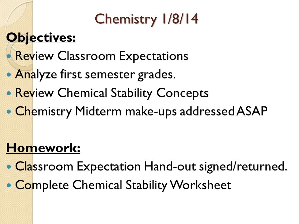 Periodic Table Objectives Periodic Table Objectives
