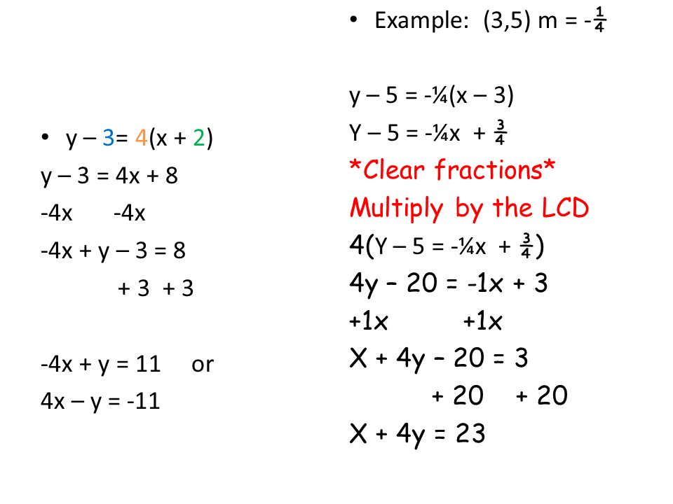 point slope form using fractions
Point Slope Form To write an equation with the slope and a ... point slope form using fractions
Point Slope Form To write an equation with the slope and a ...