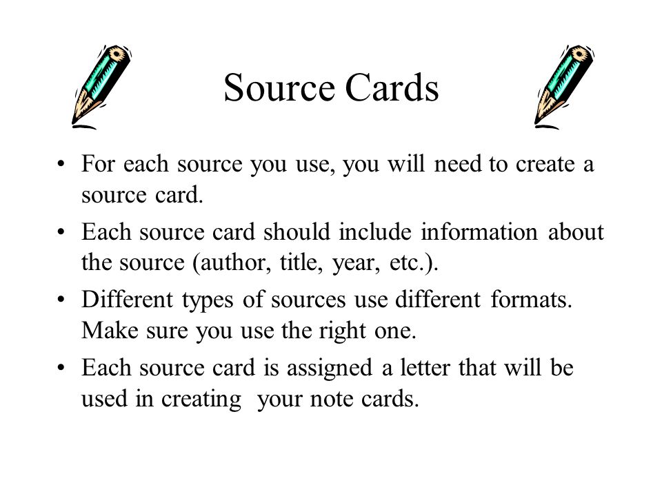 Creating Note Cards Source Cards Research Project Ppt Download
