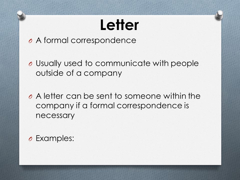 business communication letters letter o a formal correspondence o formal correspondence