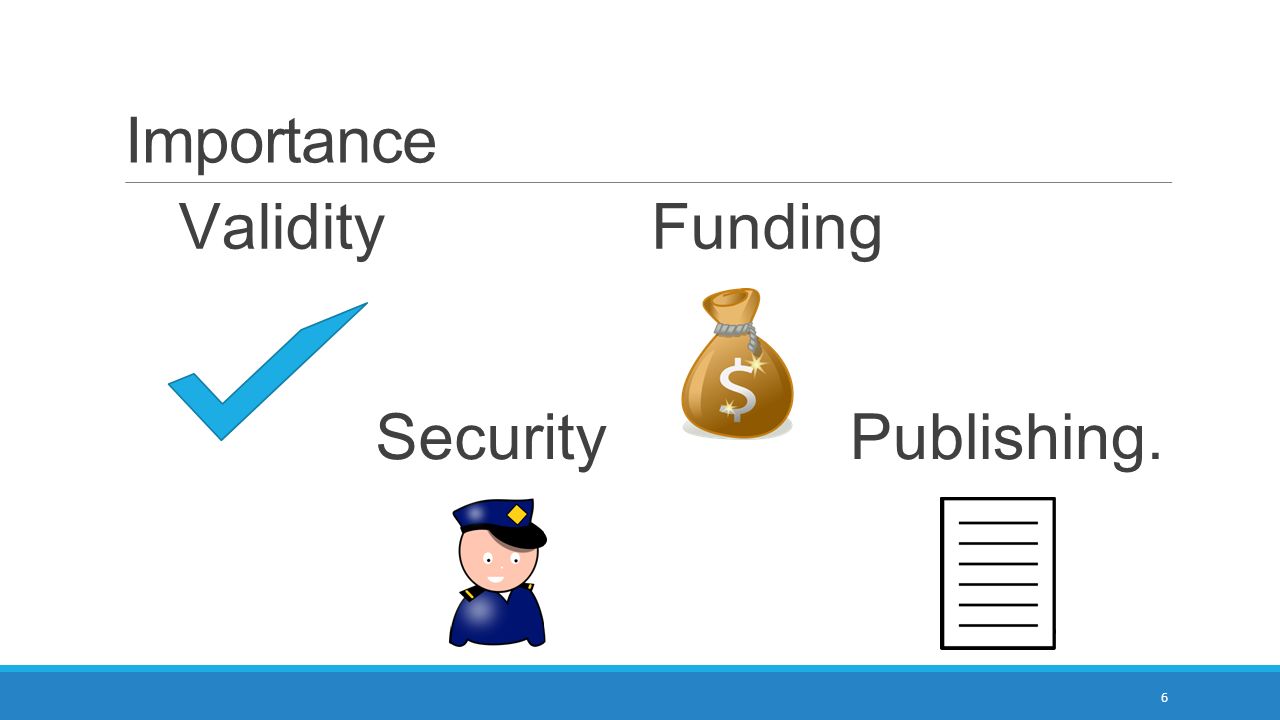 Importance 6 Funding Security Validity Publishing.