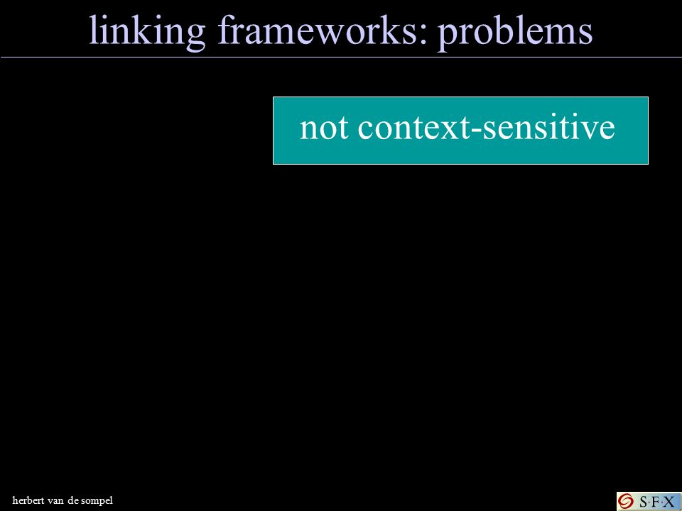 linking frameworks: problems not context-sensitive herbert van de sompel