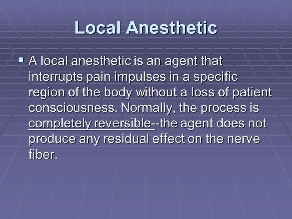 anesthetic agents nerve fibers