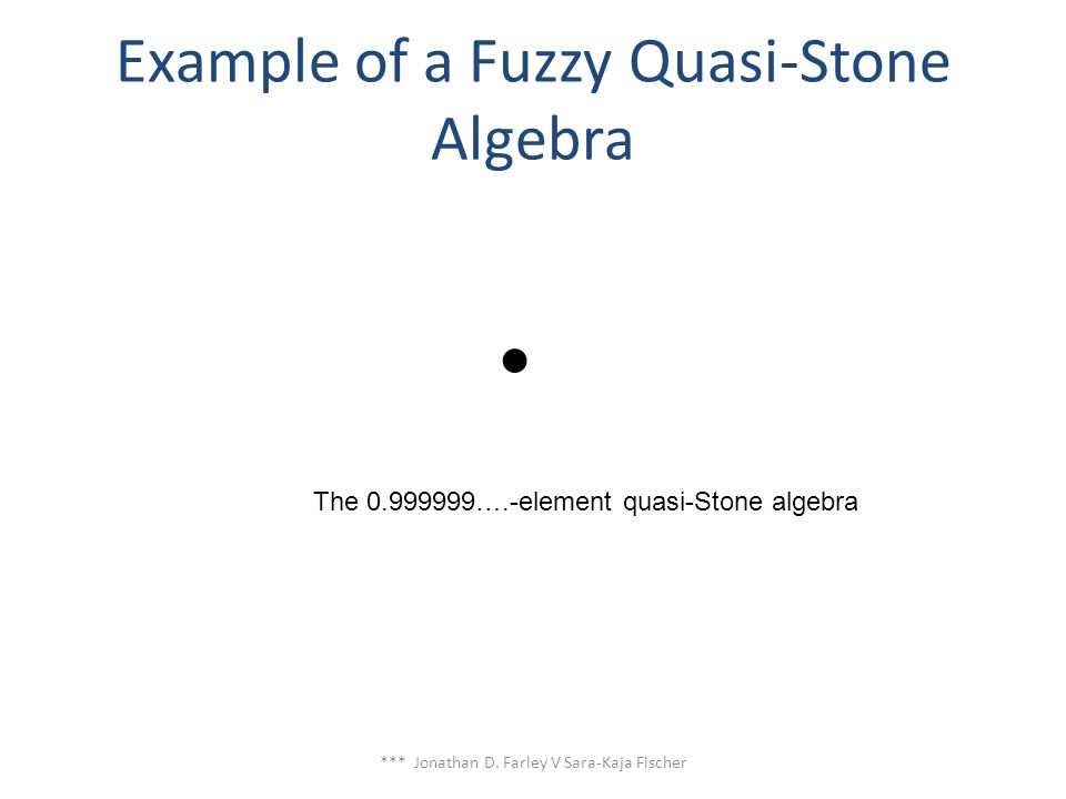 Example of a Fuzzy Quasi-Stone Algebra *** Jonathan D.