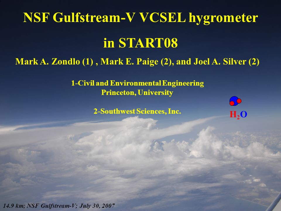 NSF Gulfstream-V VCSEL hygrometer in START08 Mark A.