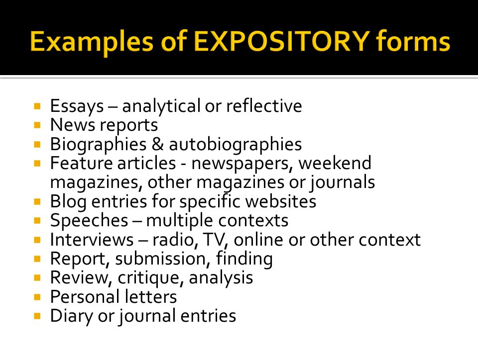 expository discourse examples