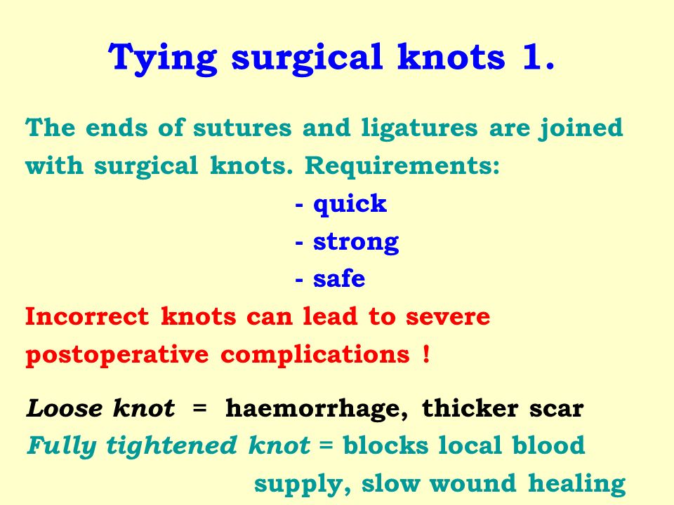 surgery knot tying block