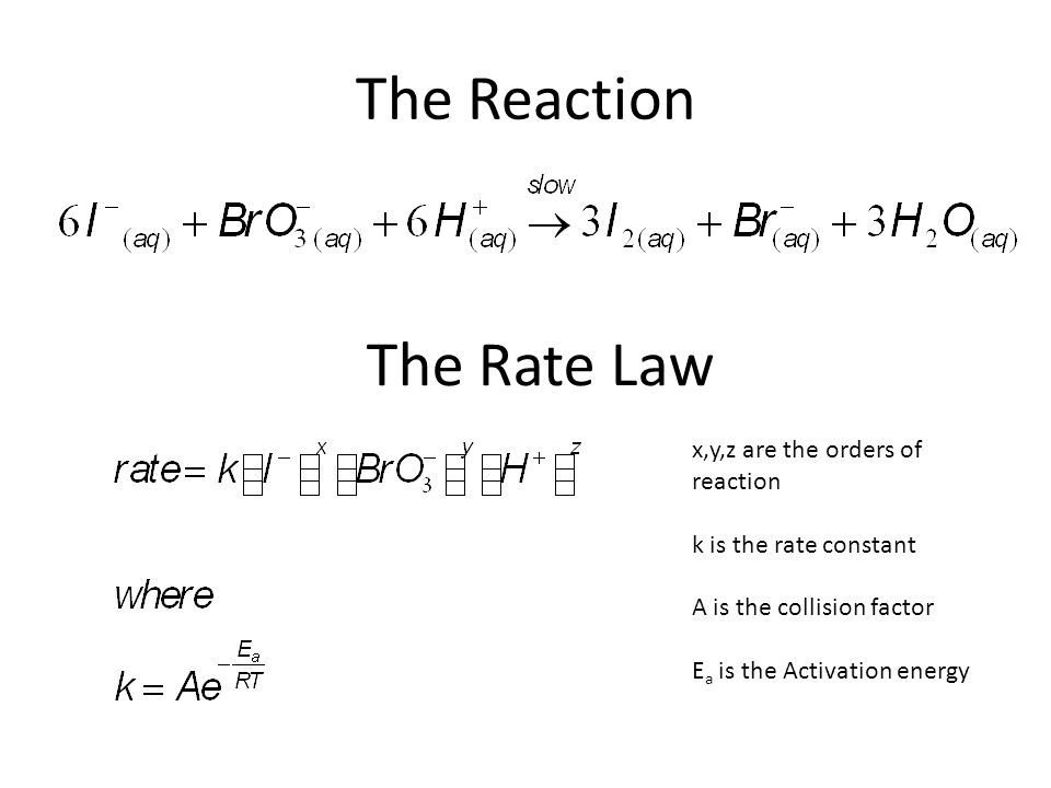 Kinetics Of The Iodine Clock Reaction Objective To Fully Determine The Rate Law For The Iodine Clock Reaction Using The Method Of Initial Rates Ppt Download