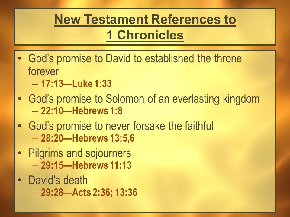 Old Testament Survey Book Of 1 Chronicles Worship Praise