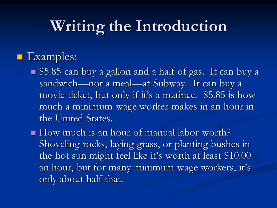 minimum wage introduction essay