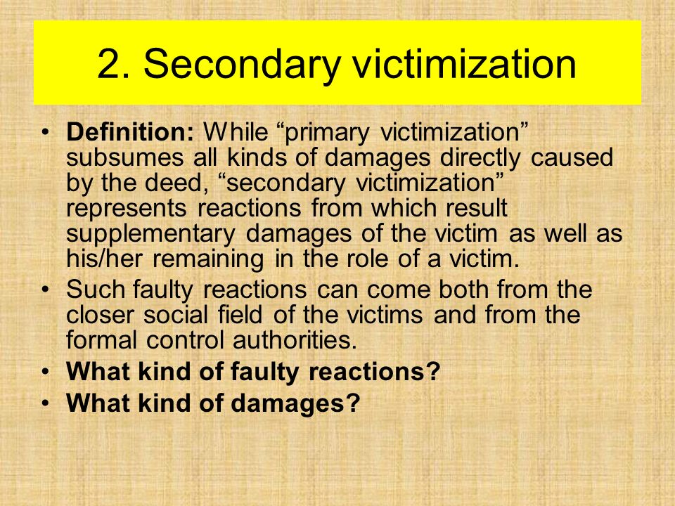 what is secondary victimization