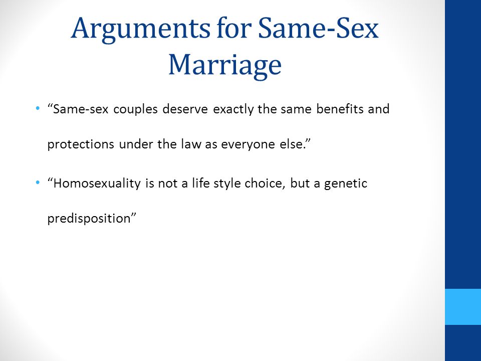 Legal argument for gay marriage