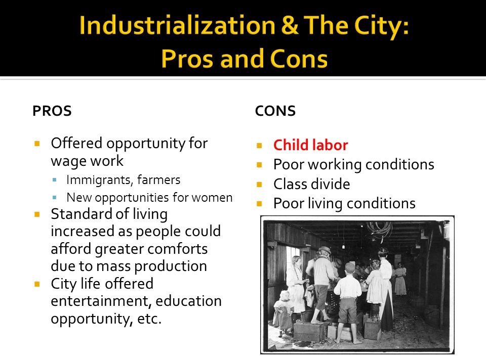 cons of industrialization