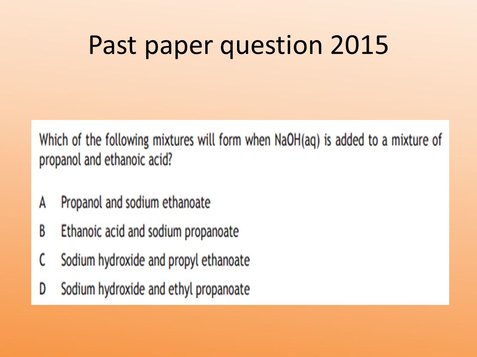 Past paper question 2015