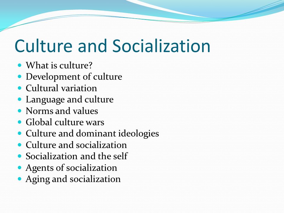 culture and socialization