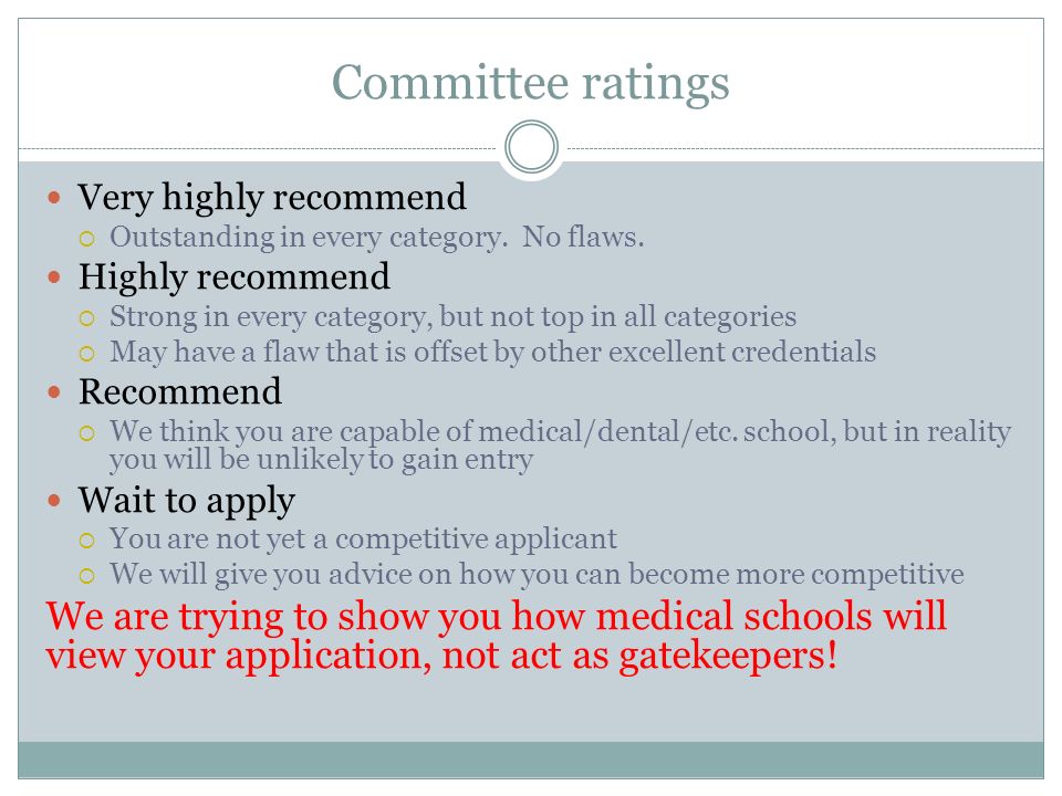 Committee ratings Very highly recommend  Outstanding in every category.