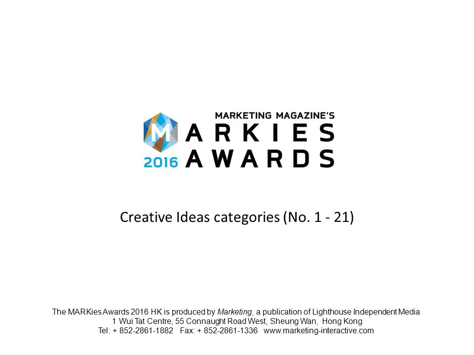 Creative Ideas categories (No.