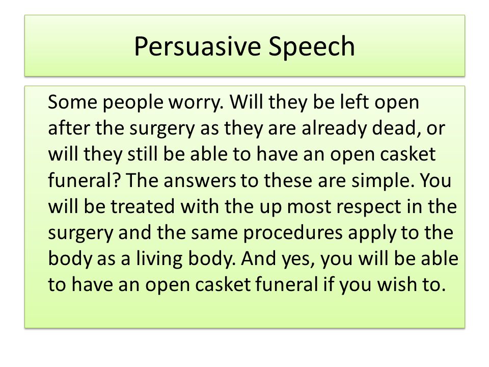 how to open a persuasive speech