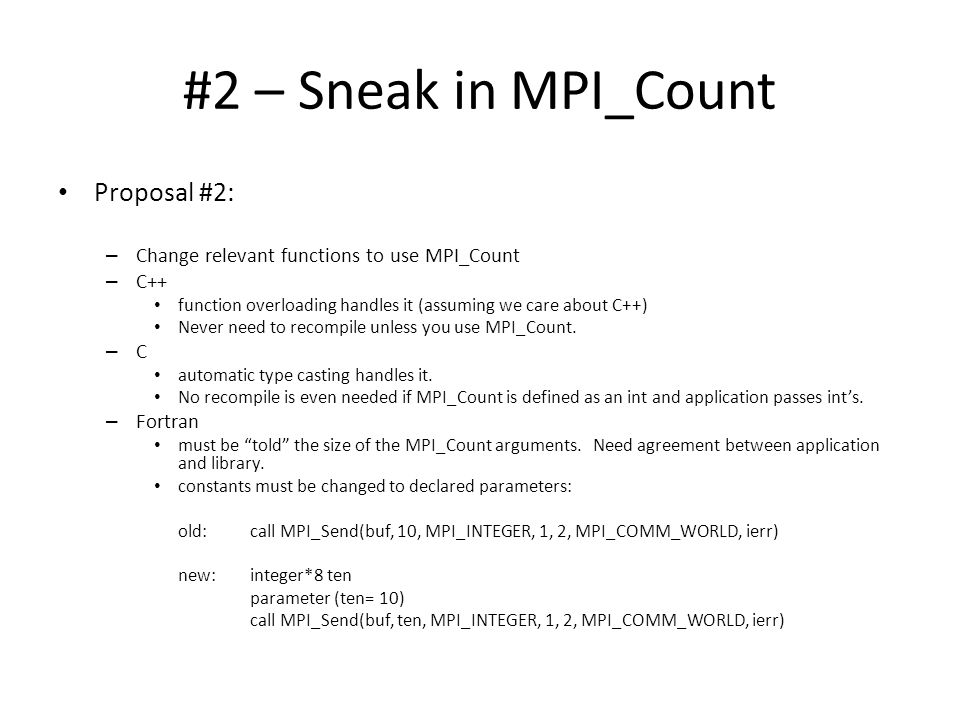 Sending Large Message Counts The Mpi Count Issue Ppt Download