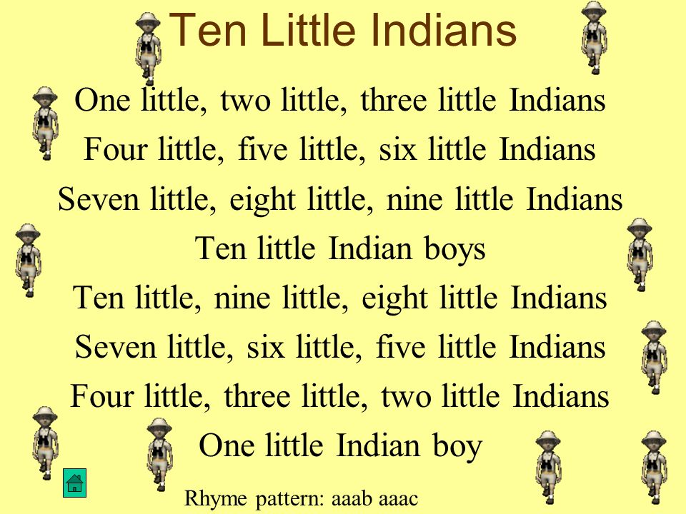 ten little indians rhyme