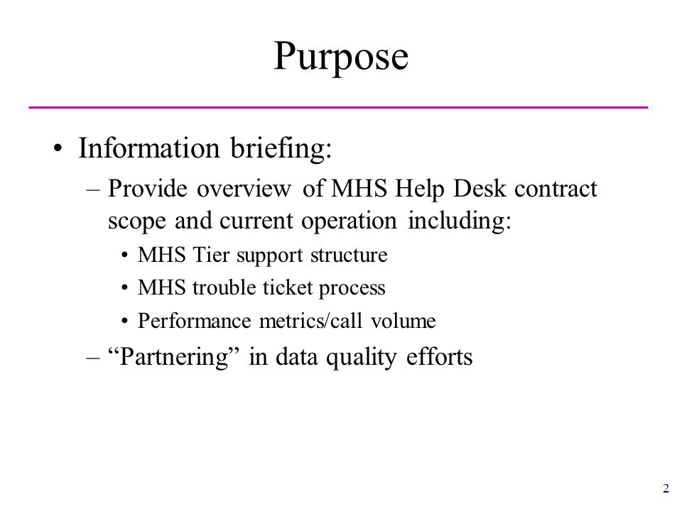 Mhs Help Desk Overview For Tricare Data Quality Course Presenters