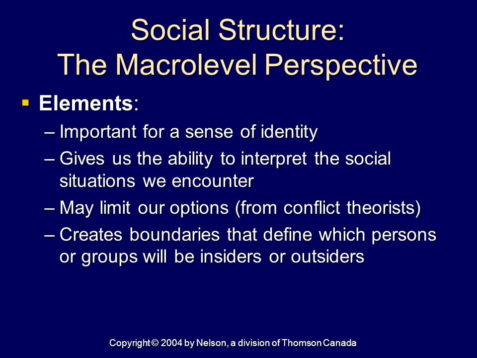 why is social structure important