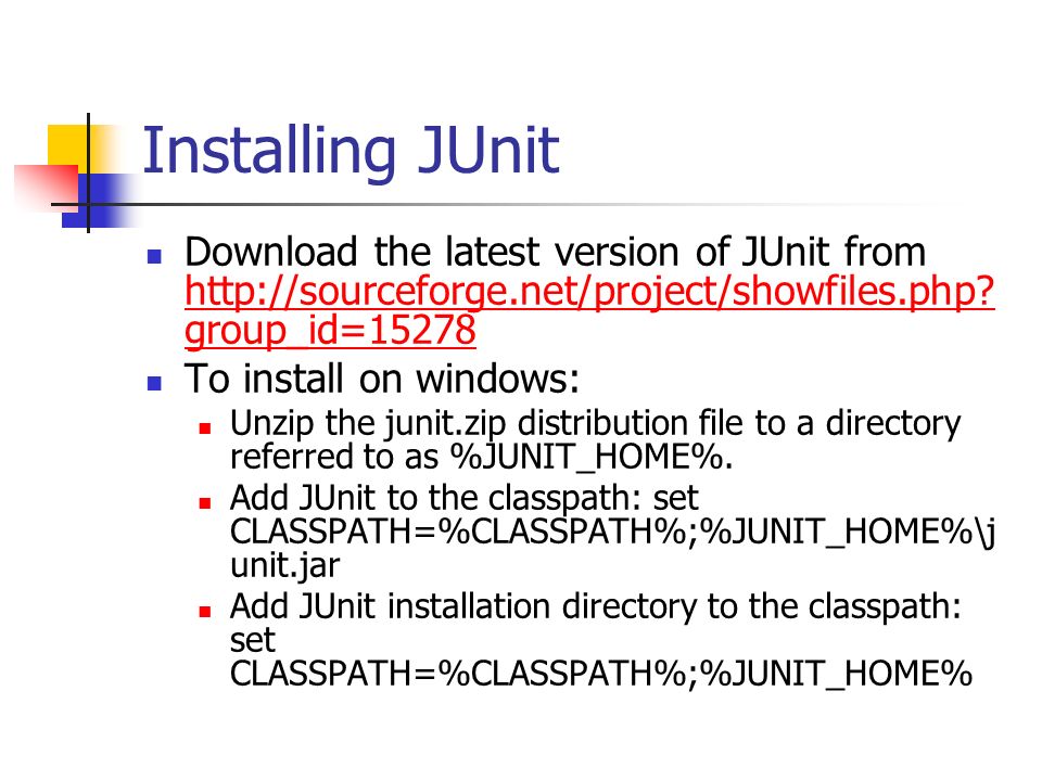 JUNIT SCARICARE