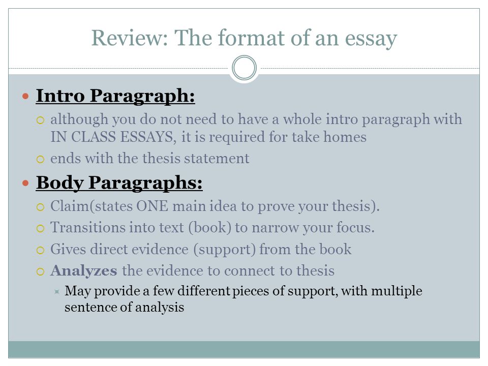 Format review essay