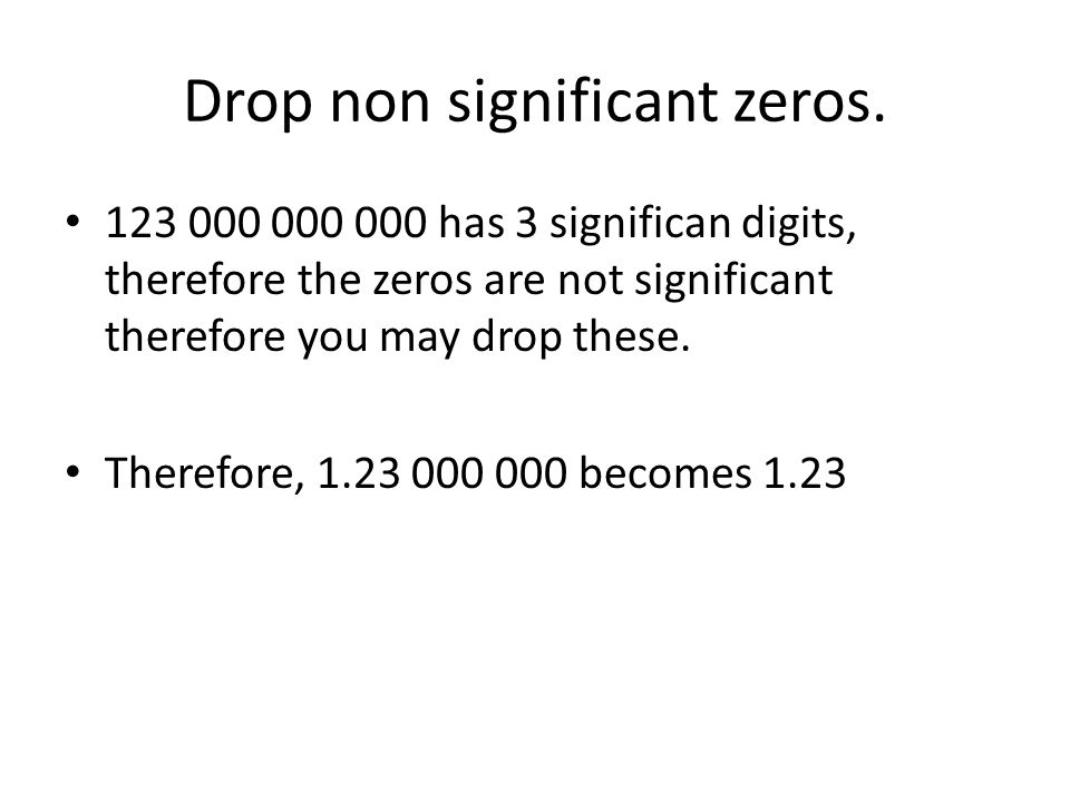 Drop non significant zeros.