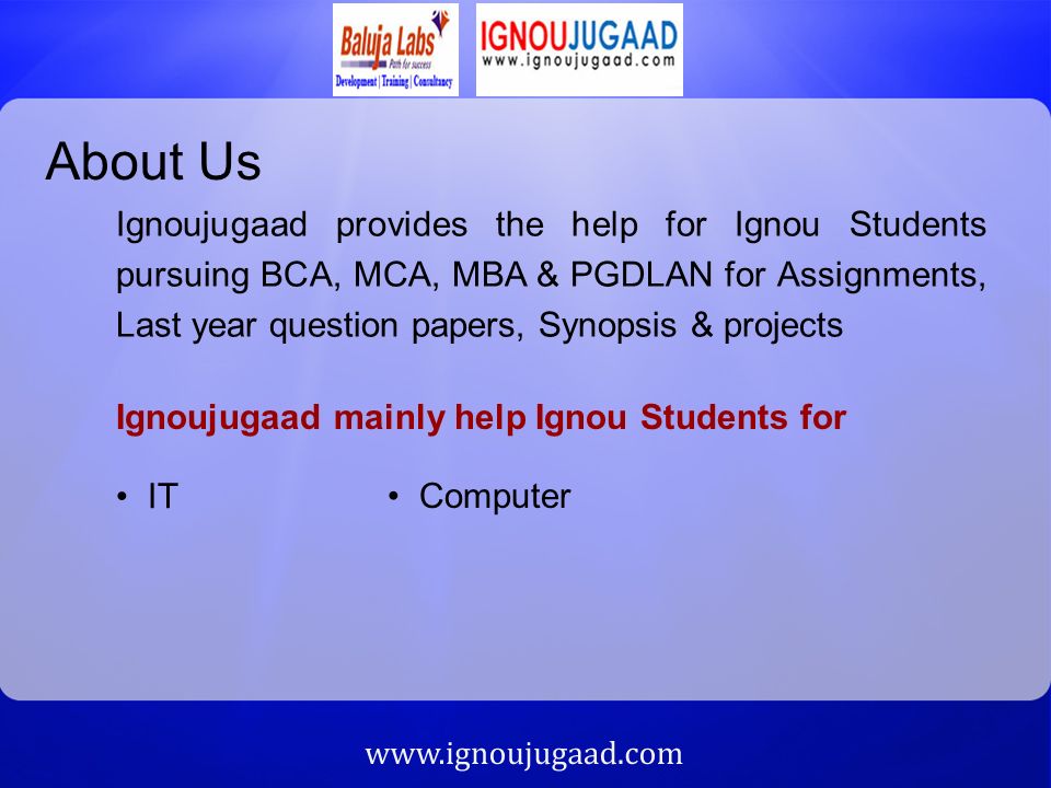 ignoujugaad com project synopsis