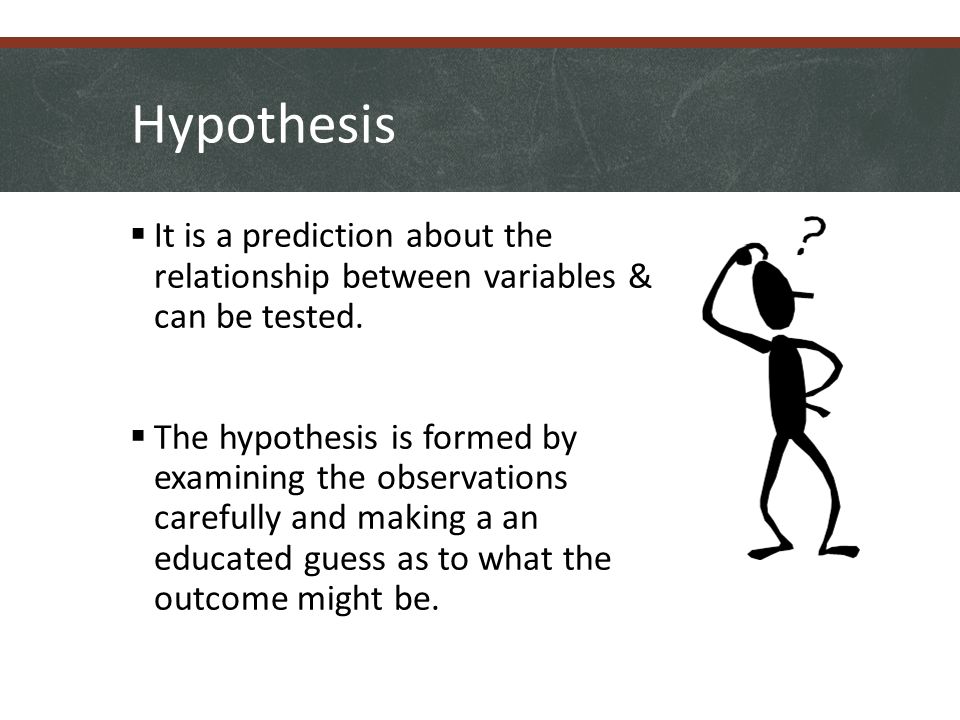Hypothesis  It is a prediction about the relationship between variables & can be tested.