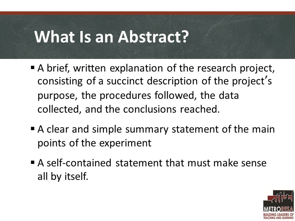What Is an Abstract.
