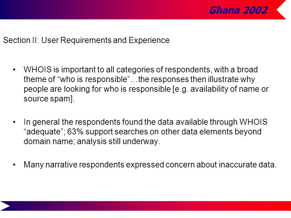 Ghana 2002 WHOIS TASK FORCE PRELIMINARY REPORT ICANN Domain Names Council Meeting March 12, ppt download