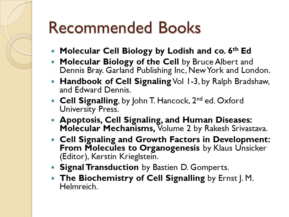 Cell Signaling Bio 203 Credit Hrs 3 Course Contents - 