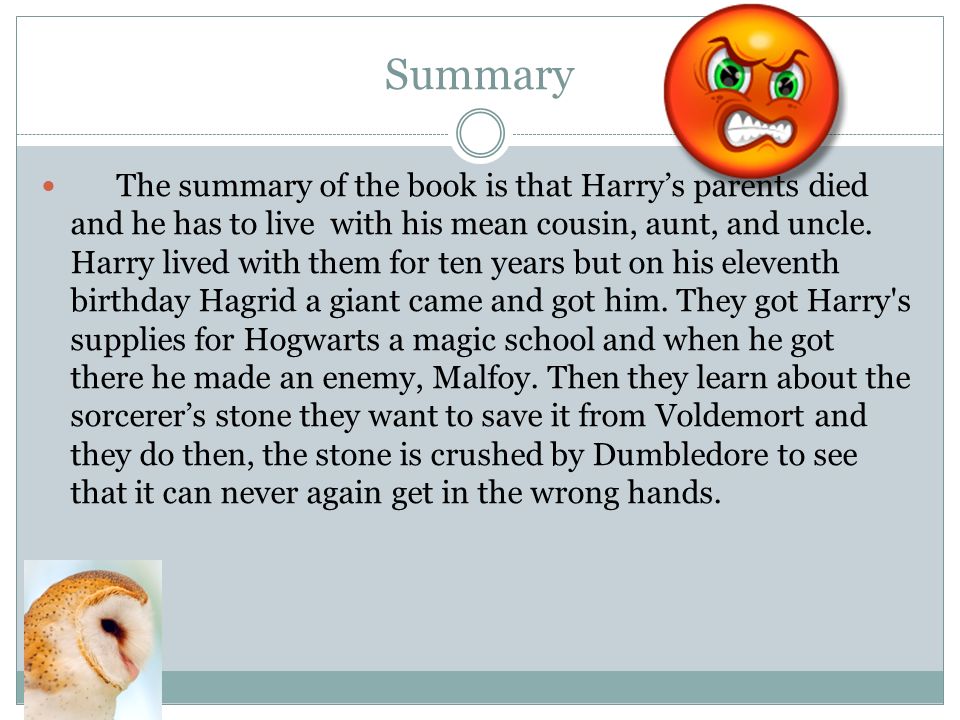 A BOOK REPORT BY JUSTIN R. Harry Potter And The Sorcerers Stone. - ppt  download